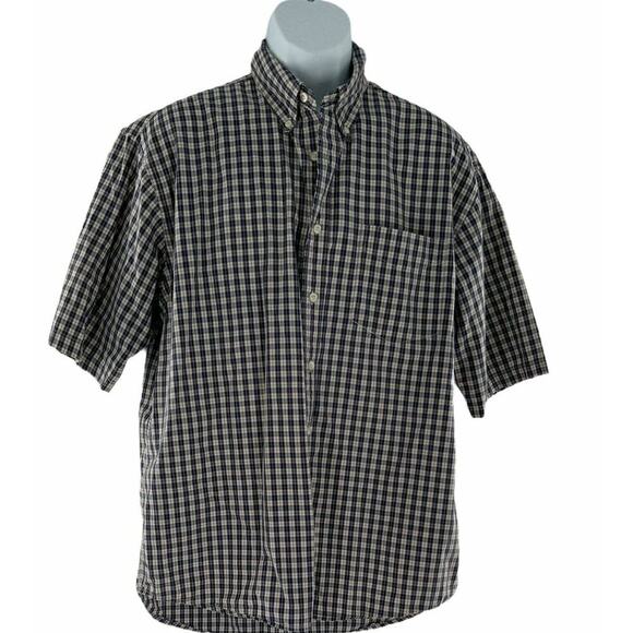 GAP Shirt Mens Size Extra Large Short Sleeves Button Down Multicolor Plaid Top - Picture 1 of 8